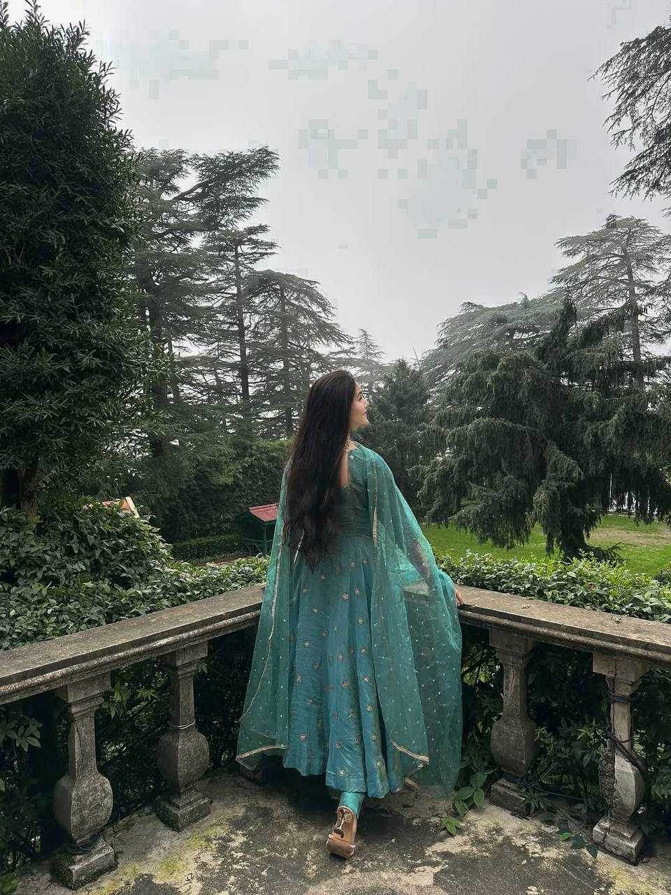 Simar silk Embroidery Anarkali Sequin Gown - MYLUXURY LANE ENTERPRISE